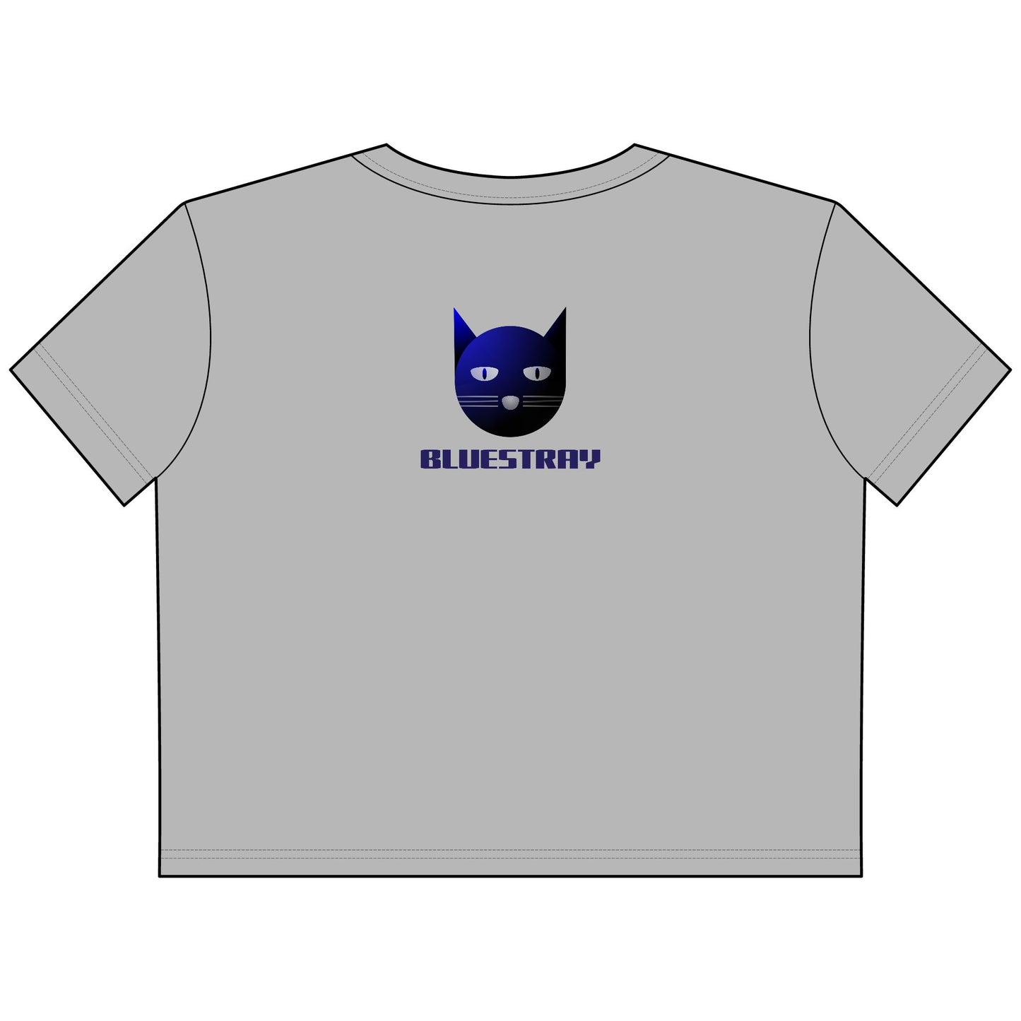 Cat Face Cropped Tee — Women's Boxy Bluestray Cat Graphic Shirt