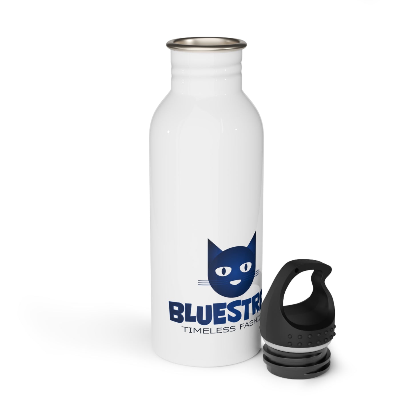 Bluestray Logo Stainless Steel Water Bottle — Timeless Fashion Cat Design