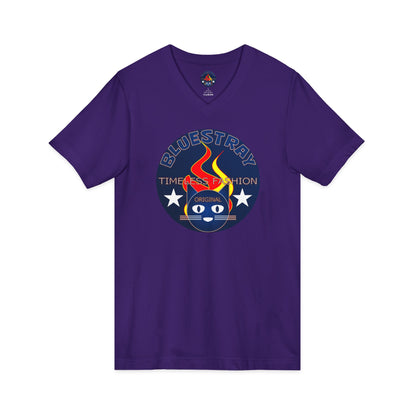 Time Station Equestrian Bluestray Cat V-Neck Tee