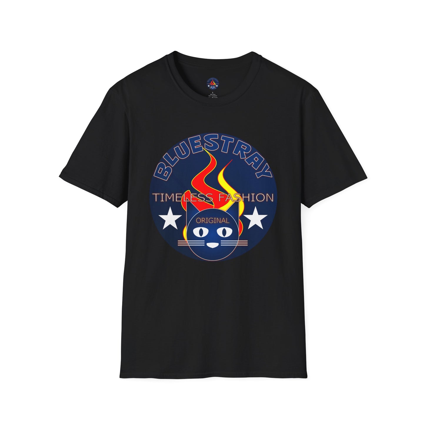 Bluestray 'Timeless Fashion' Graphic T-Shirt — Retro Flame Logo Tee