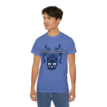 Bluestray Cat Graphic Tee — Retro Nautical Cat Design
