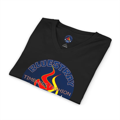 Time Station Equestrian Bluestray Cat V-Neck Tee