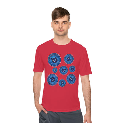Blue Cat Galaxy Tee — "Bluestray" Graphic Moisture-Wicking Shirt