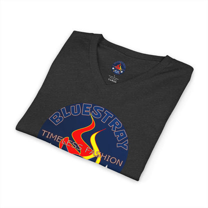 Time Station Equestrian Bluestray Cat V-Neck Tee