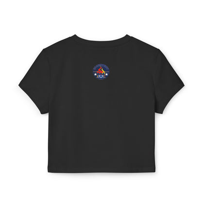 Women’s Baby Tee — Bluestray Flame Cat Logo Crop Top