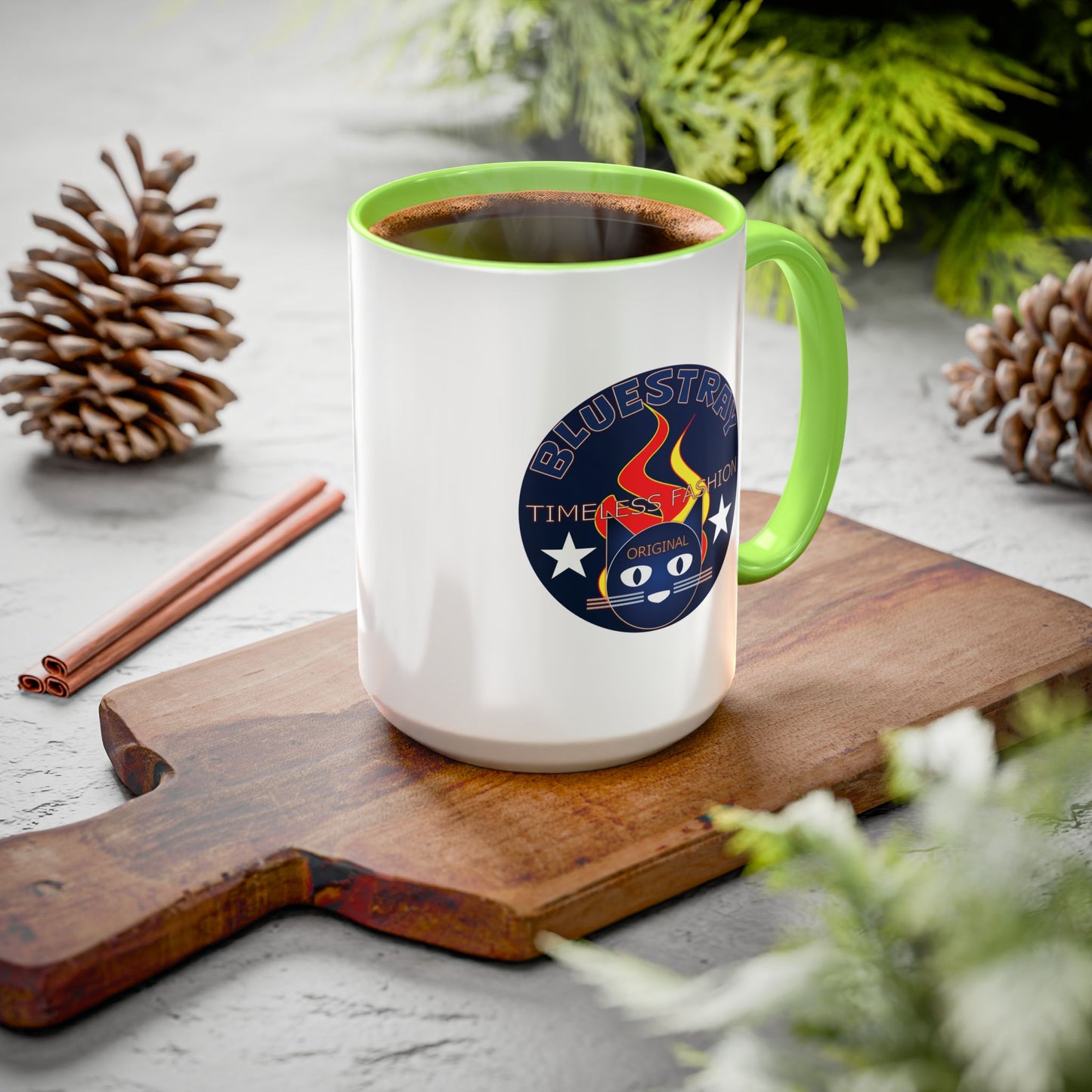 Bluestray Cat Logo Mug — Colorful 11oz/15oz Ceramic Coffee Cup
