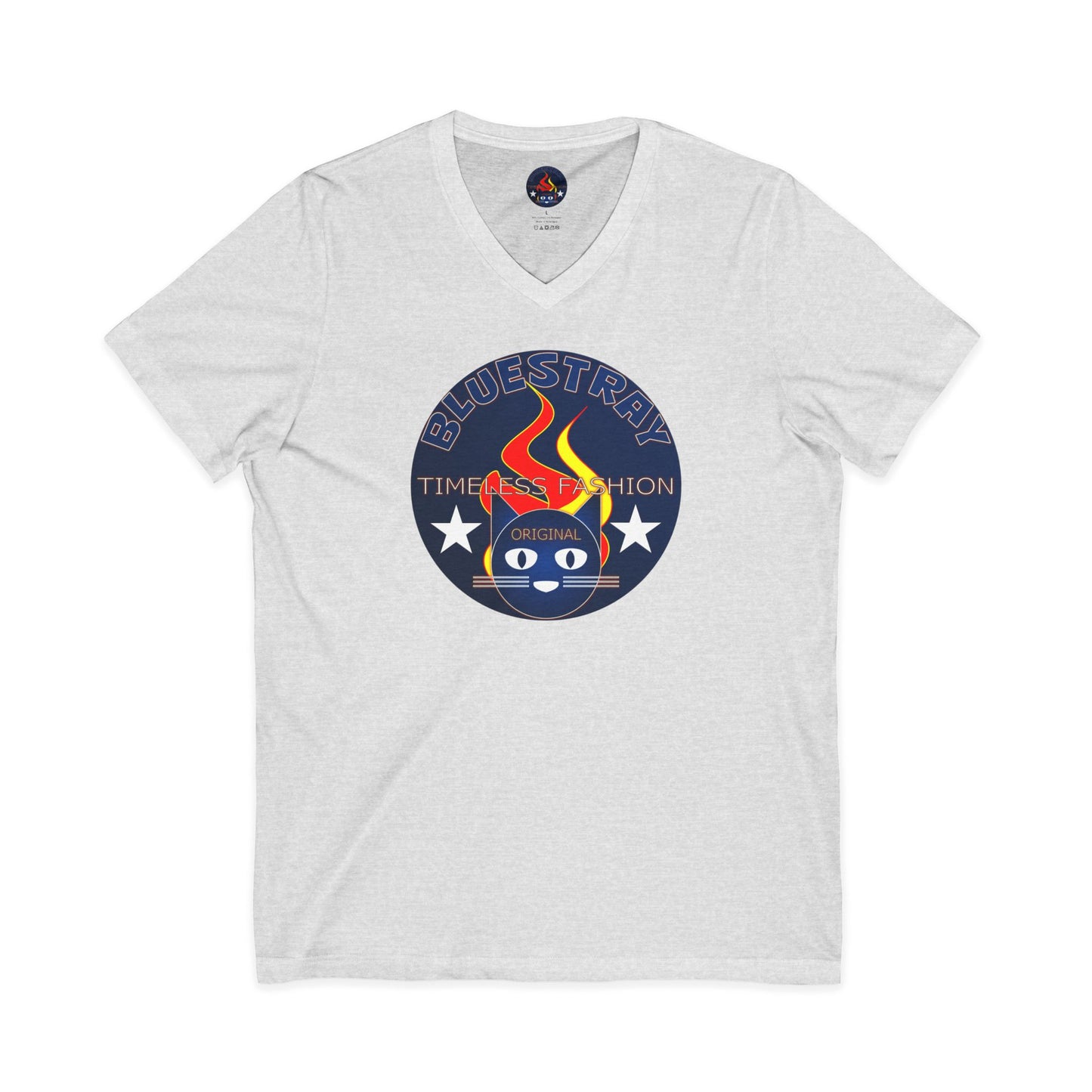 Time Station Equestrian Bluestray Cat V-Neck Tee