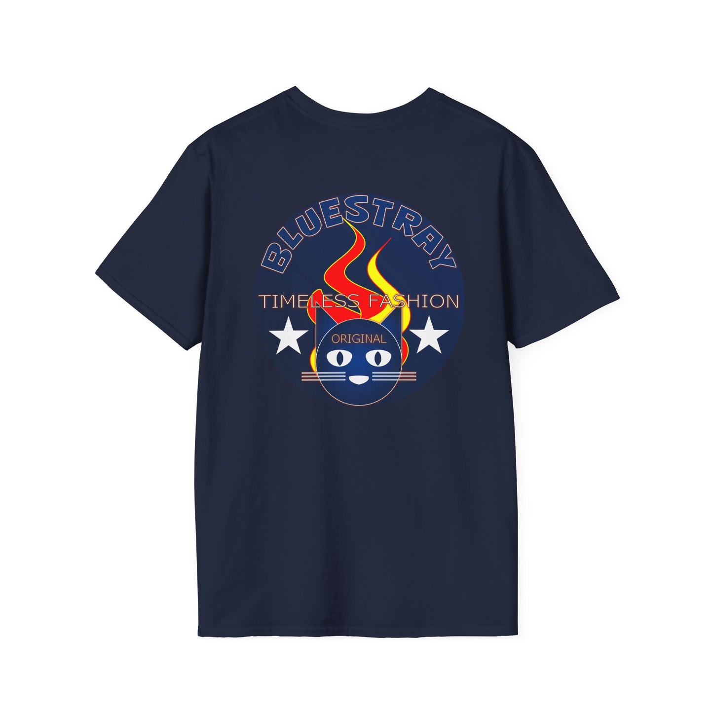 Bluestray 'Timeless Fashion' Graphic T-Shirt — Retro Flame Logo Tee