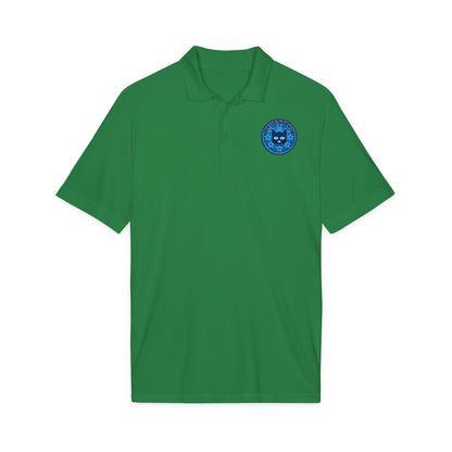 Embroidered Bluestray Cat Patch Polo Shirt — Cute Cat Logo Performance Golf Polo