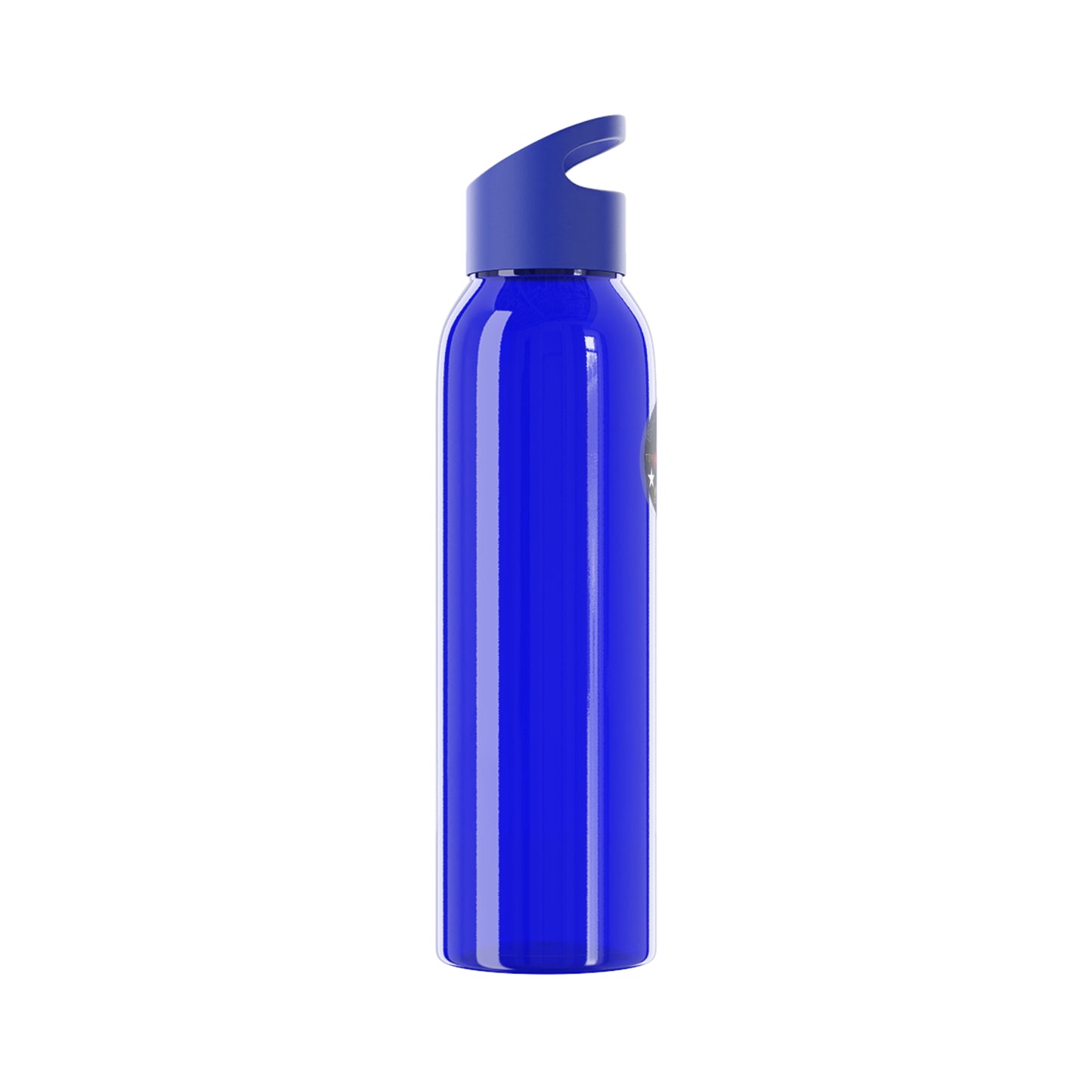 Bluestray Logo Water Bottle — Clear Reusable Bottle with Star & Flame Emblem