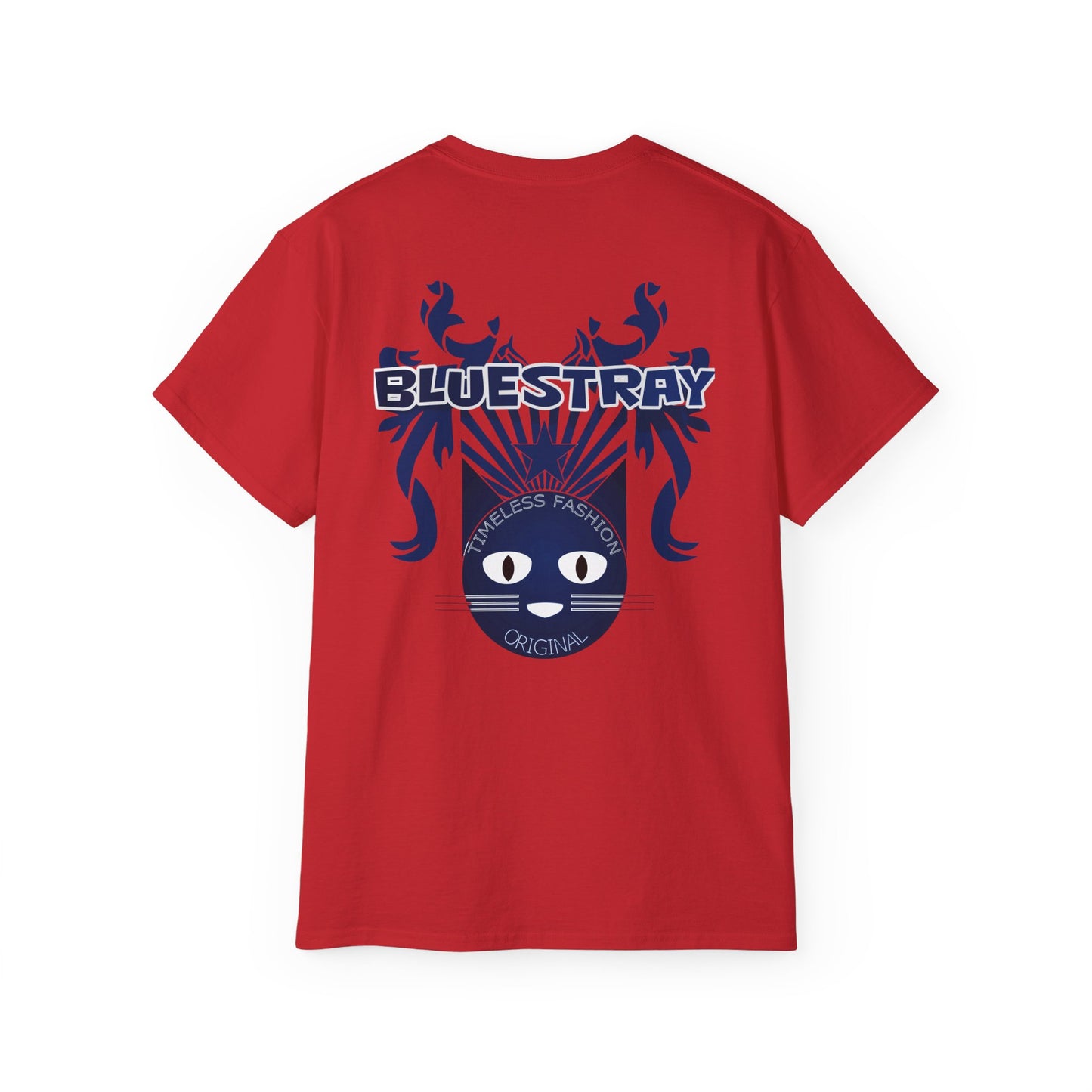 Bluestray Cat Graphic Tee — Retro Nautical Cat Design