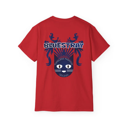 Bluestray Cat Graphic Tee — Retro Nautical Cat Design