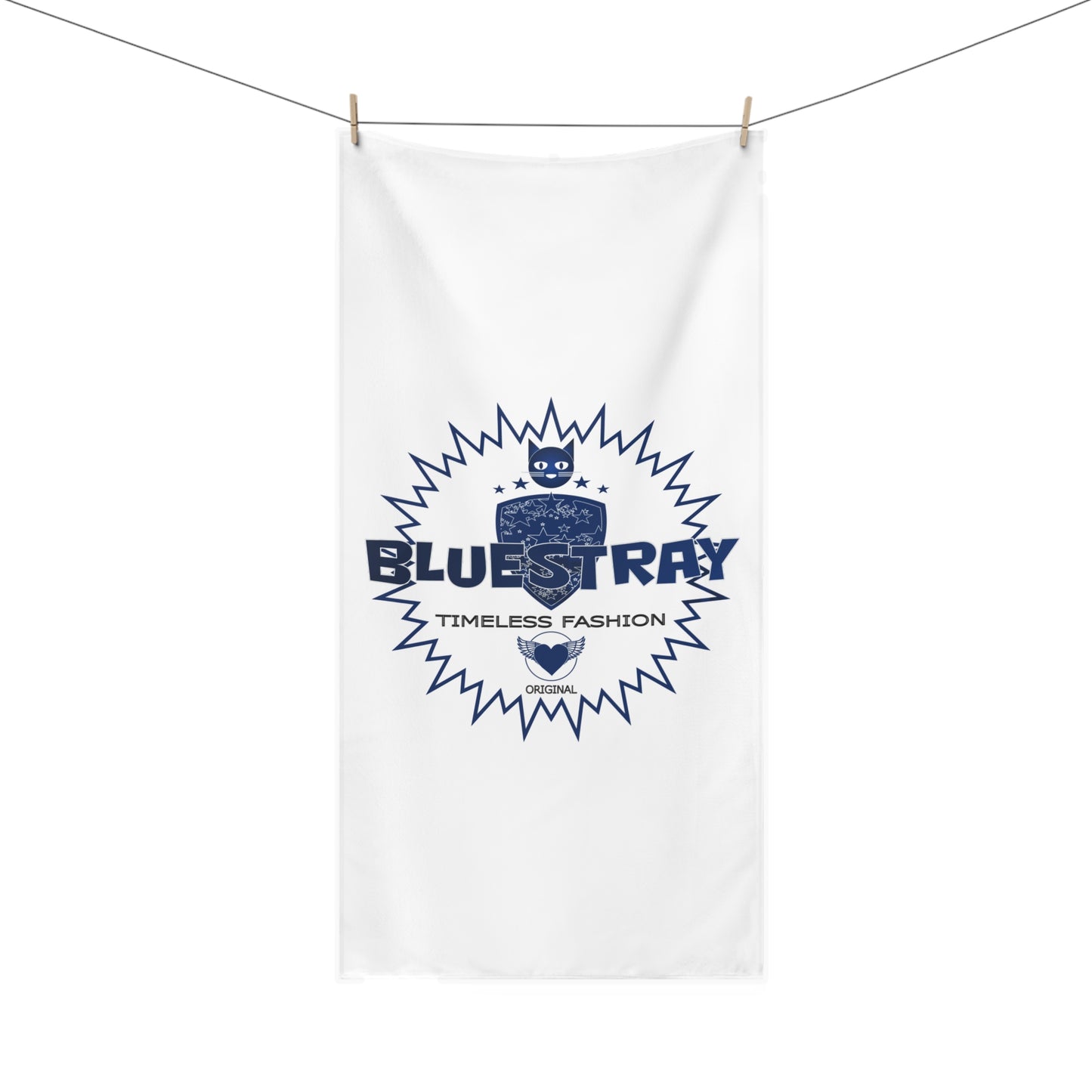 Beach Towel — Bluestray Vintage Crest Design, "Timeless Fashion"