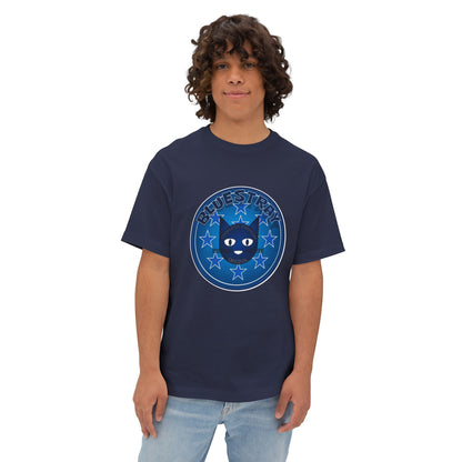 Blue Cat Stars Tee — "Bluestray" Graphic T-Shirt