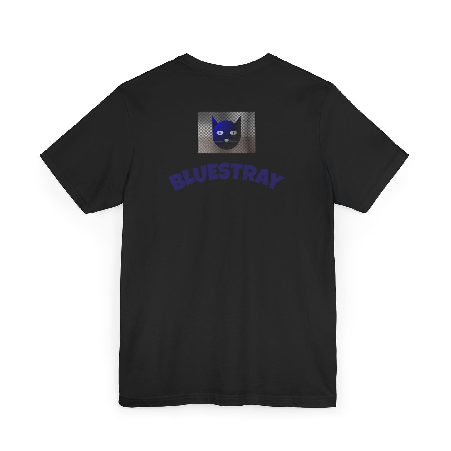 Bluestray Cat Graphic T-Shirt — Retro Blue Cat Logo Tee
