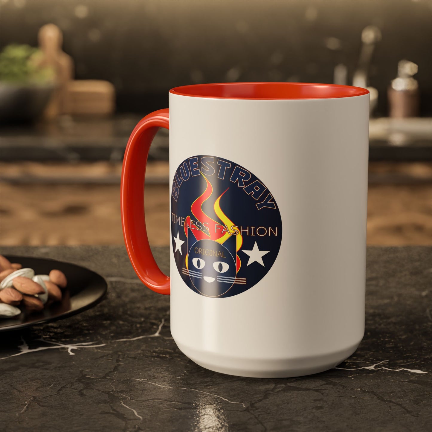 Bluestray Cat Logo Mug — Colorful 11oz/15oz Ceramic Coffee Cup