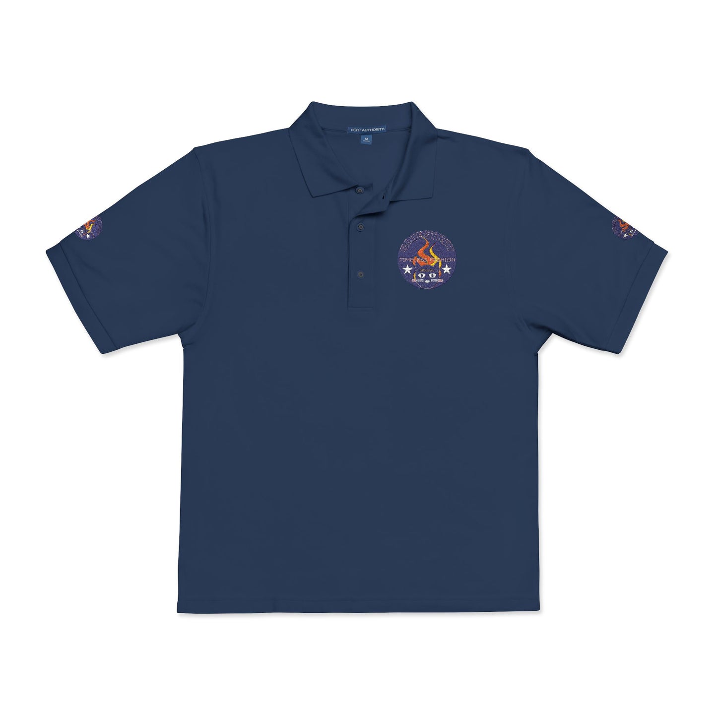 Embroidered Campfire Badge Polo — Outdoor Adventure Bluestray Logo Shirt