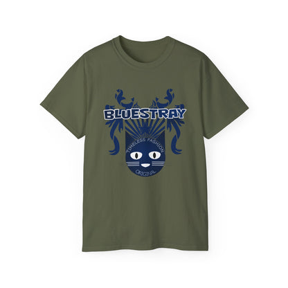 Bluestray Cat Graphic Tee — Retro Nautical Cat Design