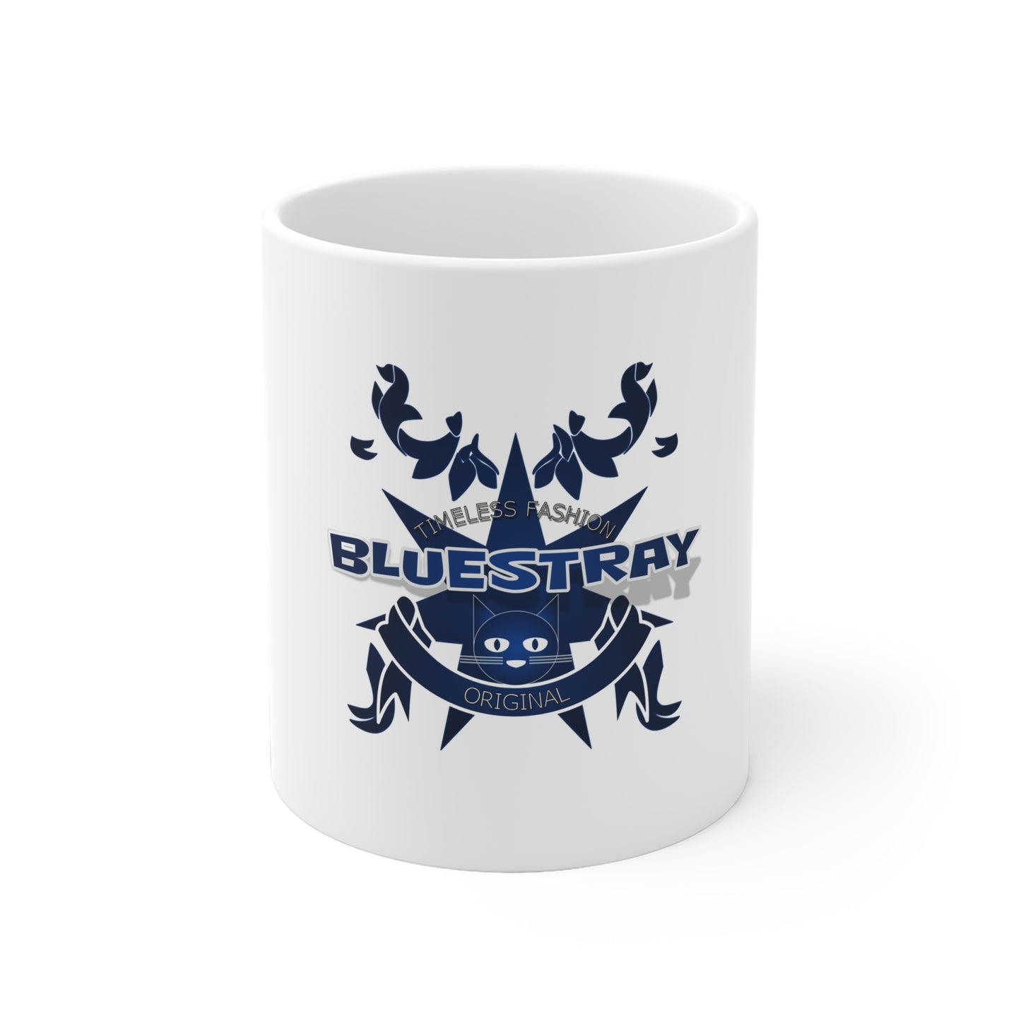 Bluestray Logo Ceramic Mug — Branded Navy Crest Coffee Cup