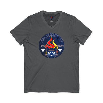 Time Station Equestrian Bluestray Cat V-Neck Tee