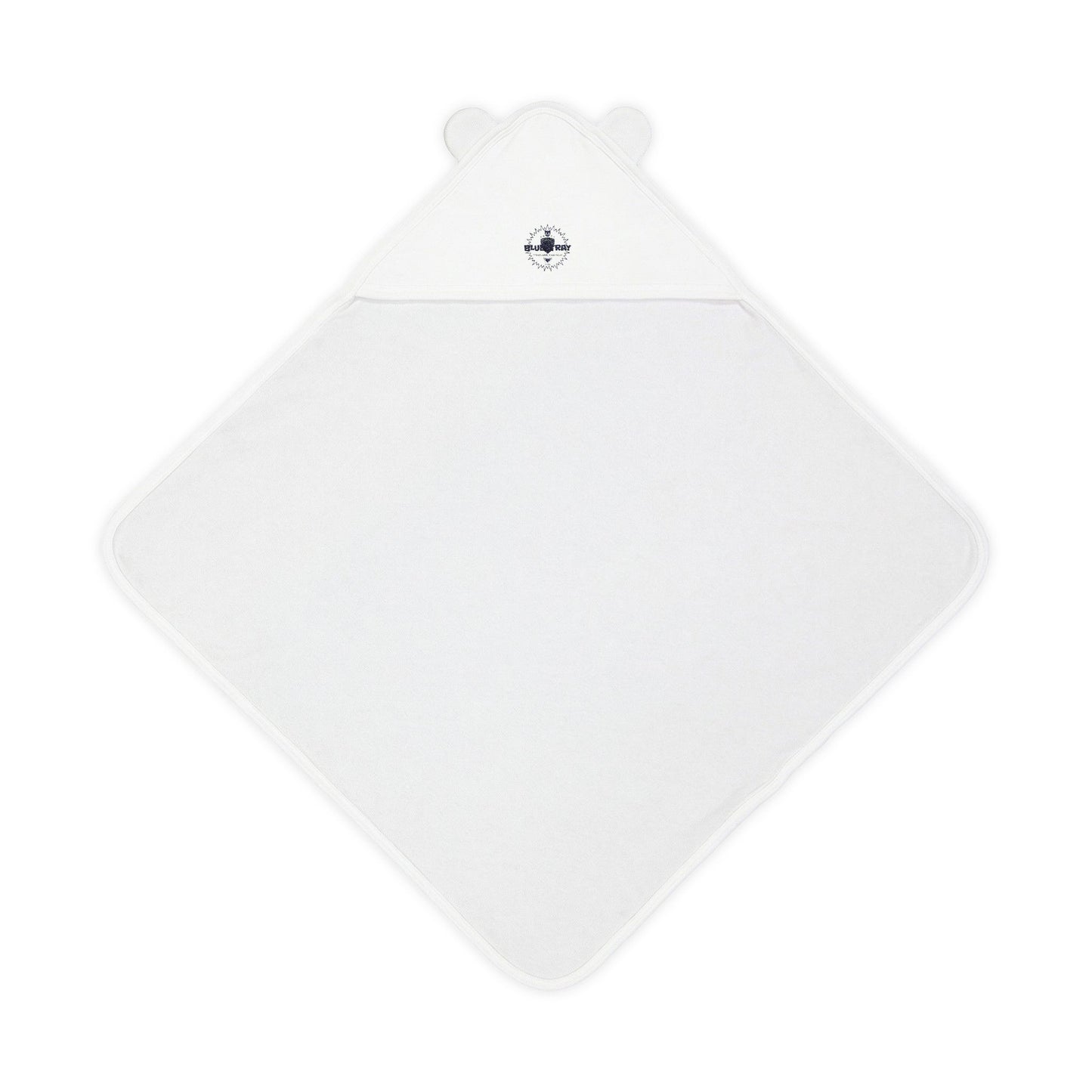Embroidered Baby Hooded Bluestray Towel with Bear Ears — Soft Terry Hooded Bath Wrap