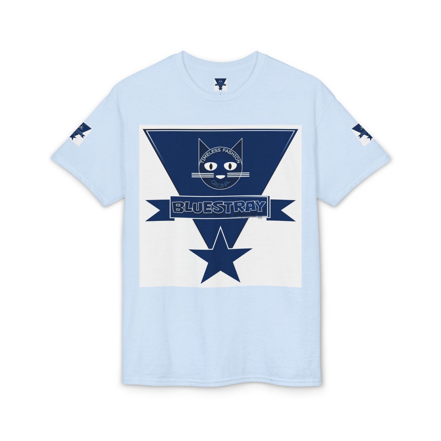 Bluestray Cat Graphic T-Shirt — Retro Star Logo Tee