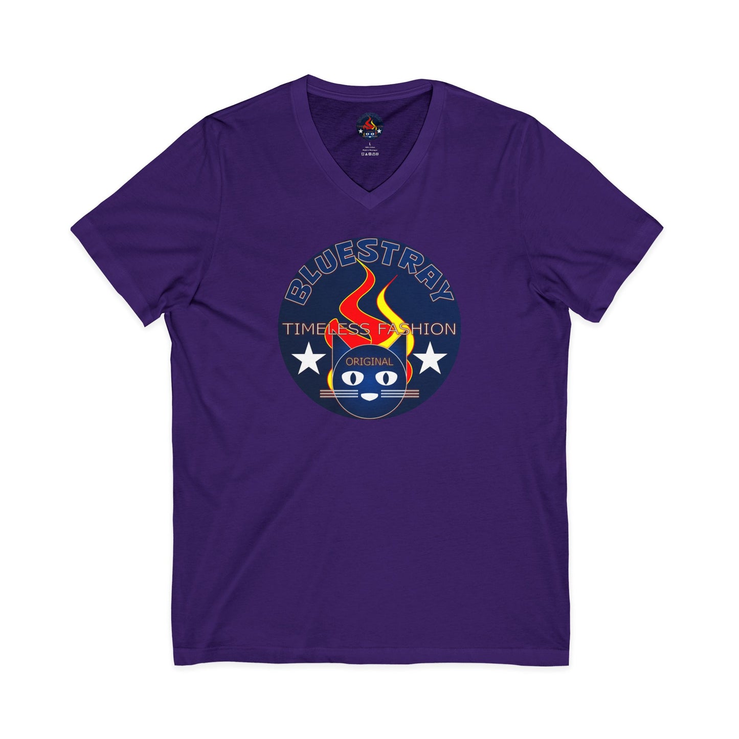 Time Station Equestrian Bluestray Cat V-Neck Tee