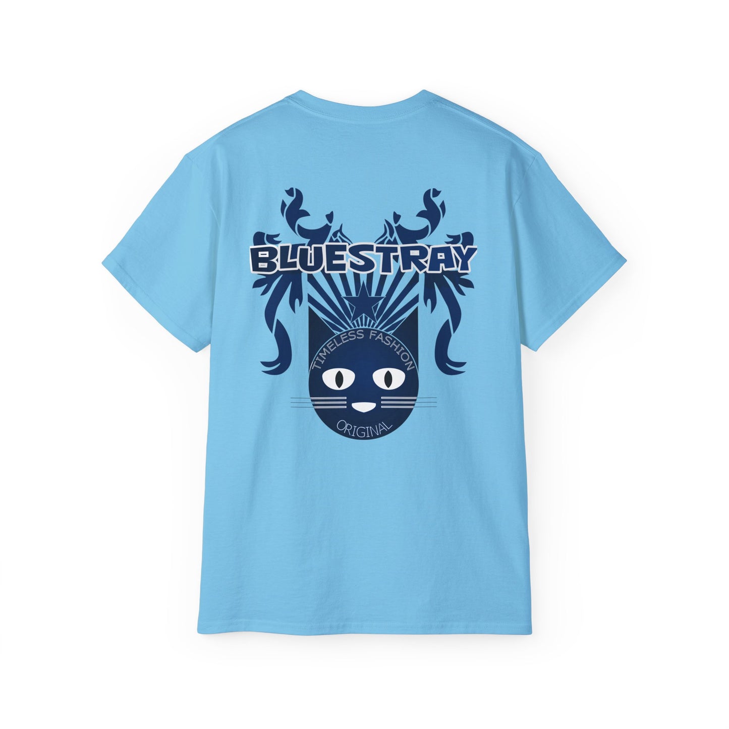 Bluestray Cat Graphic Tee — Retro Nautical Cat Design