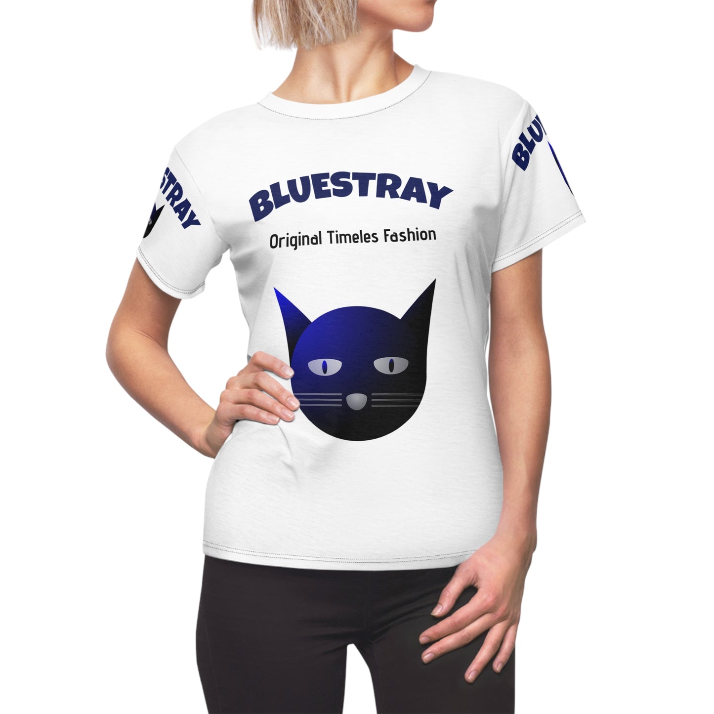 Bluestray Cat Graphic Tee — Women's Cut & Sew T-Shirt (Original Timeless Fashion)