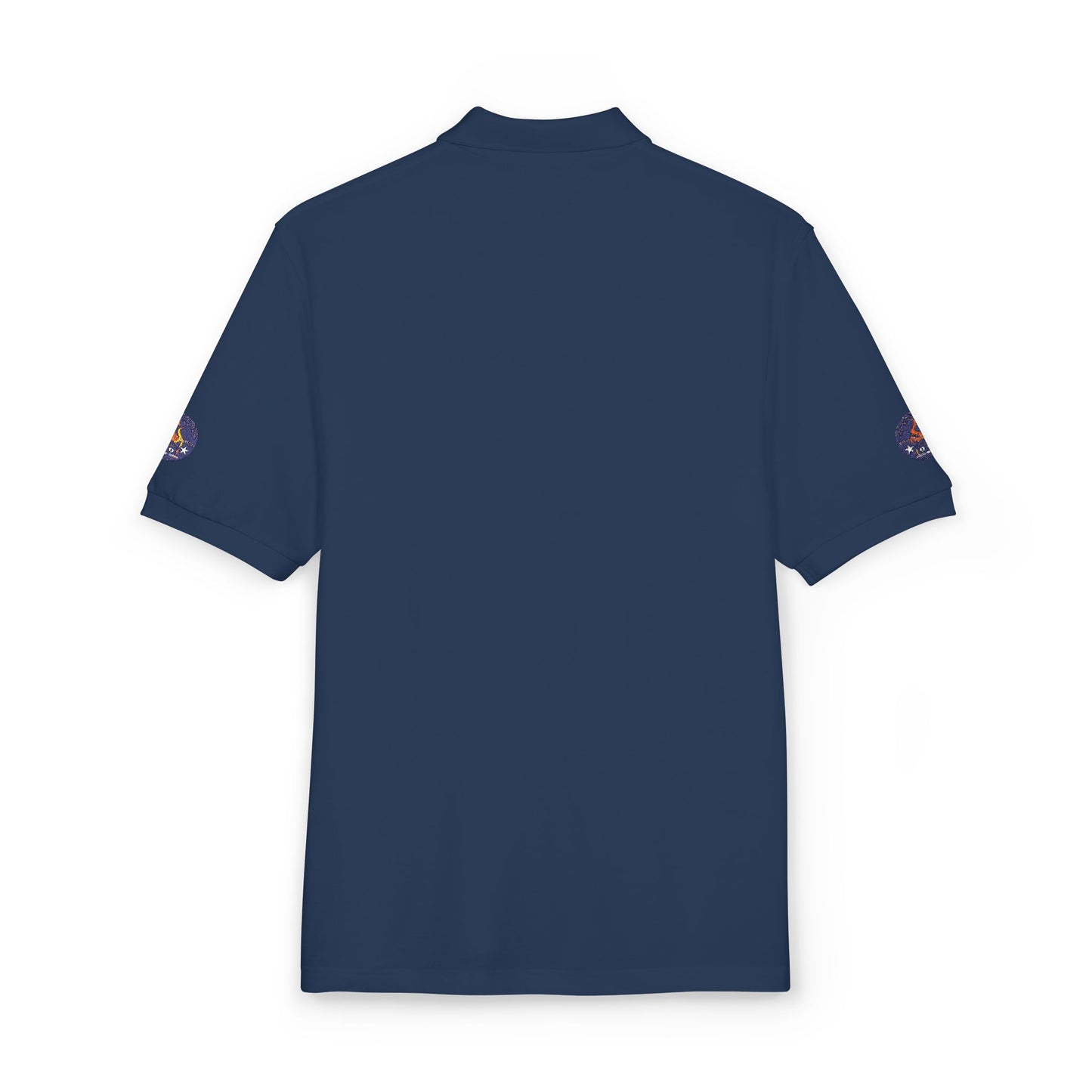 Embroidered Campfire Badge Polo — Outdoor Adventure Bluestray Logo Shirt