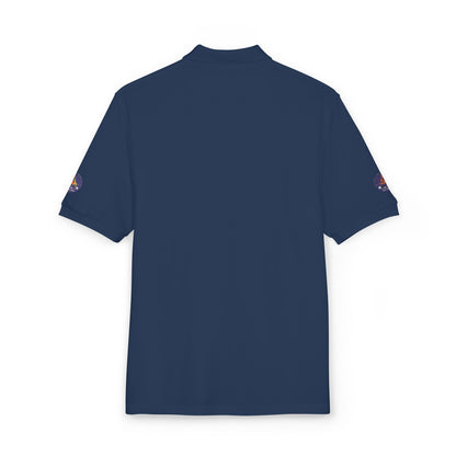 Embroidered Campfire Badge Polo — Outdoor Adventure Bluestray Logo Shirt
