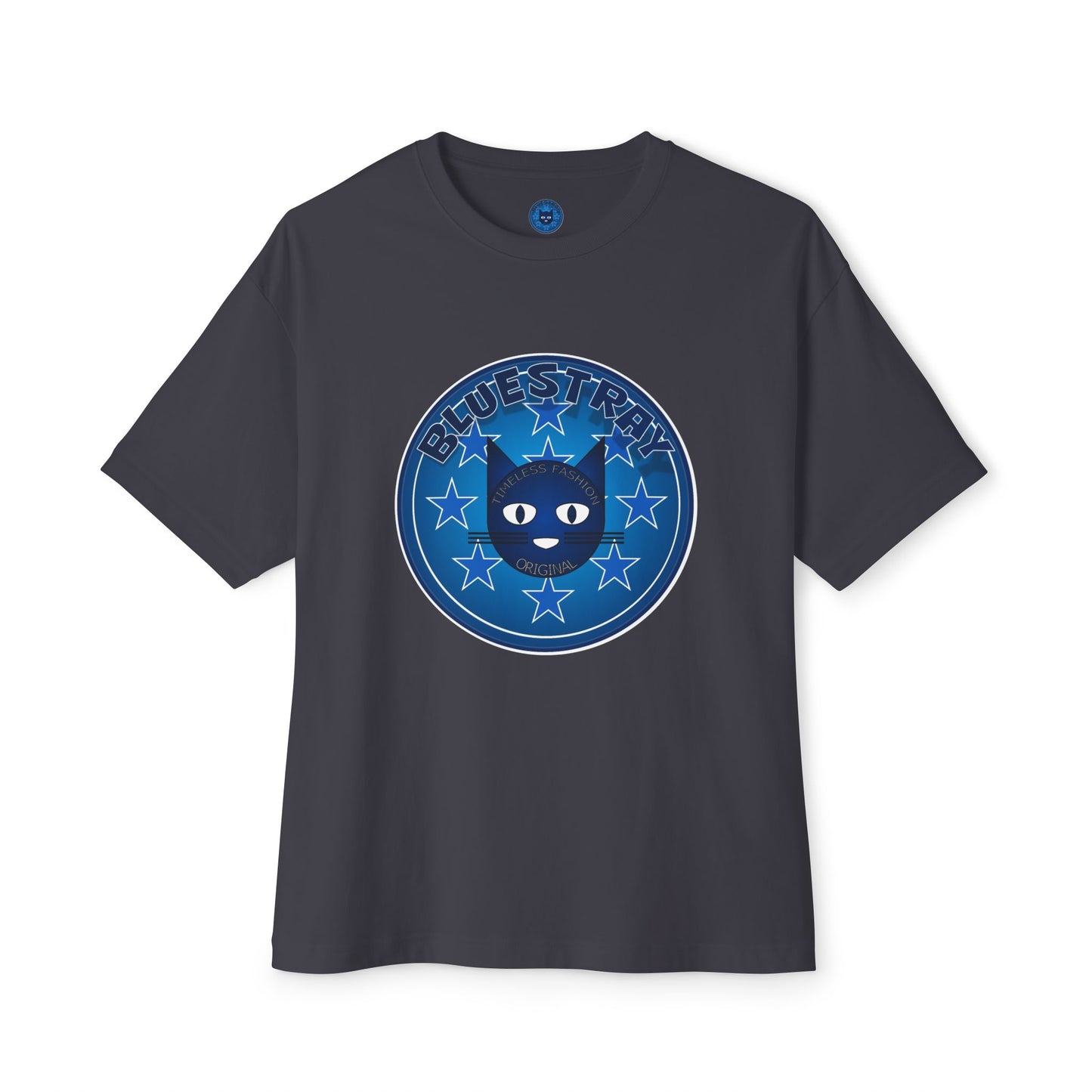 Blue Cat Stars Tee — "Bluestray" Graphic T-Shirt
